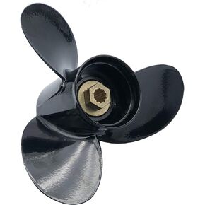 POLAMAX Aluminum Outboard Propeller Boat Prop (10 3/8x11, 10 3/8x12, 10 3/8x13, 10 3/8x14) for Mercury 9.9/15 (4 Stroke) Bigfoot, 20/25 HP (2 Stroke) 10 Tooth Spline
