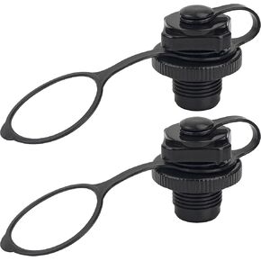 قطعتان من صمام القارب القابل للنفخ، غطاء بديل للقارب بسدادة هوائية حلزونية، ملحقات قوارب الكاياك، مانعة للتسرب (أسود) in Kuwait