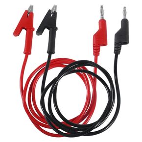 2pcs Multimeter Alligator Clips to Banana Clips Test Lead 4mm Banana Plug Alligator Clip Test Probe Lead Wire Cable 1M
