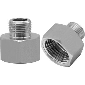 Beduan Stainless Water Line Adapter 3/8 Female to 1/2 NPT Male Reducer Hose Pipe Adapter Compression Fitting for Kitchen Bathroom Faucet Supply Hose, Stop Valve Adapter, Pipe Connector (Pack of 2)