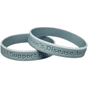 10 - I Support Parkinson's Disease Awareness Bracelets 100% Medical Grade Silicone - Latex and Toxin Free - 10 High Quality Bracelets - Show Your Support For Parkinson's Disease Awareness