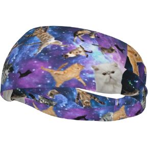 Cute Cat Workout Headbands for Women Men Cat Headband Sport Headbands Sweatbands for Yoga Running Sports Travel Gym