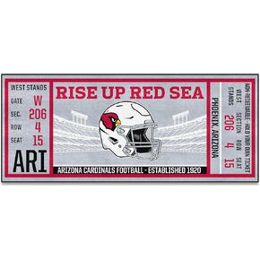 FANMATS 23110 NFL - Arizona Cardinals Ticket Design Runner Rug - 30in. x 72in. | Sports Fan Area Rug, Home Decor Rug and Tailgating Mat