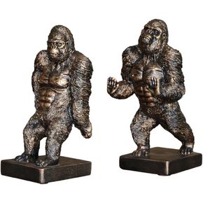 Set of 2 Polyresin Kingkong Bookend,Art bookend, Homedecor for Kids, Birthday Gift (Copper), FZ20990-C