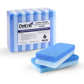 DeEnti Pumice Stones, Pack of 6 Professional Grade Pumice Stone for Feet, Salon Quality Foot Callus Remover, Double Sided Foot Scraper, Home Manicure and Pedicure Tools