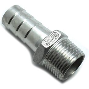 3/4" Male Thread Pipe Fitting 20mm Barb Hose Tail Connector SS 304 NPT