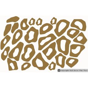 Leopard Animal Print Wall Vinyl Circle Stickers Rings Decals - Tan