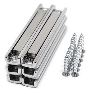 CMS Magnetics Super Strong Neodymium Channel Magnets with Countersunk Holes, 45 LB Holding Power Each for Doors, Cabinets or Gun Mounting Magnets Screws Included 6 Pack