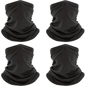 4 Pack Neck Gaiter Face Mask : Balaclava Face Cover Bandana & Gator Mask Headband Scarf Masks for Men Women