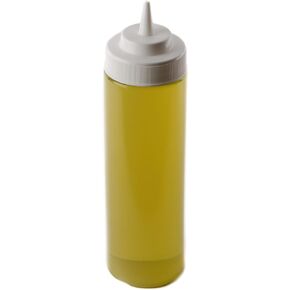 [3 PACK] 24 Oz Plastic Condiment Squeeze Bottles Squirt Bottle for Sauces, Dressing, Arts and Crafts, Ketchup, Mustard, Oil, BBQ - Clear Reusable Plastic Containers, BPA Free, Dishwasher Safe