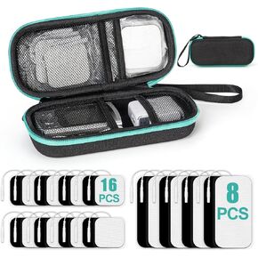 24-Pack TENS Unit Replacement Pads with Hard Travel Storage Case for TENS Units and Accessories,Reusable TENS Unit Pads Electrode Patches Compatible with TENS 7000, Etekcity, Nicwell