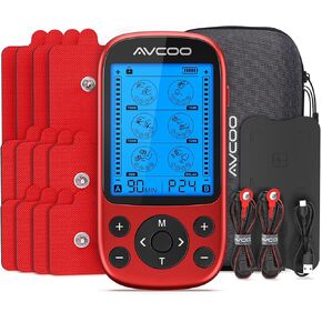 3-in-1 TENS Unit Muscle Stimulator for Pain Relief, Dual Channel EMS Muscle Stimulator with 24 Modes & 40 Levels for Physical Therapy, Rechargeable TENS Machine Kit with 12 TENS Pads, EVA Case