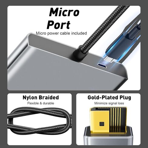 DisplayPort to Dual HDMI Adapter | 4K 60Hz DP to HDMI Splitter Extended Display Adapter for Dual Monitors,Display Port to 2 HDMI Converter for Dell, NVIDIA, AMD, Lenovo, HP in Kuwait