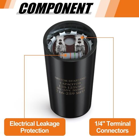 400-480 uf/MFD 250V VAC 50/60 Hz AC Electric Round Start Capacitor Universal Replacement for Electric Motor Applications in Kuwait