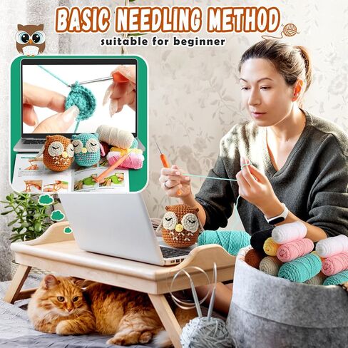 مجموعة Faircosy Amigurumi Crochet للبالغين: مجموعات الكروشيه الحيوانية للأطفال المبتدئين - تعلم كيفية الكروشيه Snial Amigurumi Starter Kit مع مقاطع فيديو تعليمية مفصلة وتعليمات (40٪ + غزل إضافي) in Kuwait