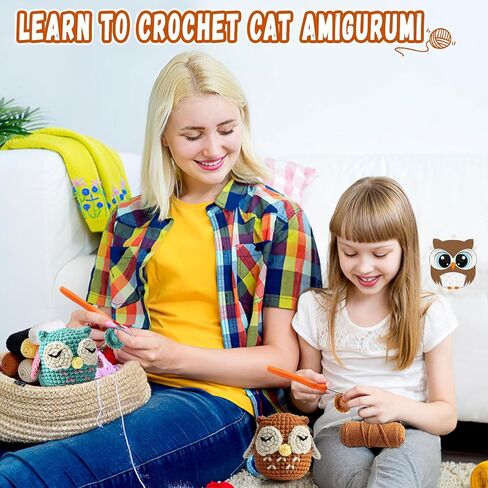 مجموعة Faircosy Amigurumi Crochet للبالغين: مجموعات الكروشيه الحيوانية للأطفال المبتدئين - تعلم كيفية الكروشيه Snial Amigurumi Starter Kit مع مقاطع فيديو تعليمية مفصلة وتعليمات (40٪ + غزل إضافي) in Kuwait