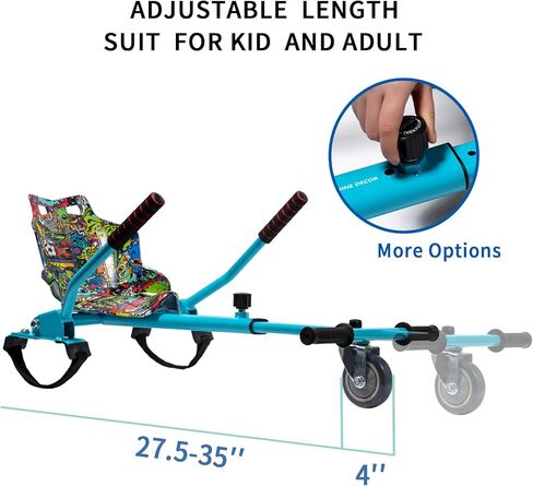 Sunshine Hoverboard Kart Seat Attachment Accessory for 6.5" 8" 10" Two Wheel Self Balancing Scooter in Saudi Arabia