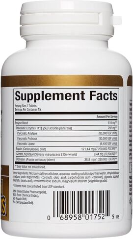 Natural Factors - Zymactive Proteolytic Enzyme Double Strength, Supports a Healthy Inflammatory Response to Help Muscle and Joint Function, Gluten Free, Non-GMO, 30 Enteric Coated Tablets in Kuwait