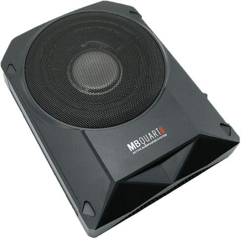 سلسلة مرجعية MB Quart RW-110A 800W مقاس 10 بوصات نحيفة منخفضة الحجم ومدمجة أسفل المقعد 4 أوم مع مضخم صوت مدمج للسيارة RV ATV - الجيل الثالث، أسود in Saudi Arabia