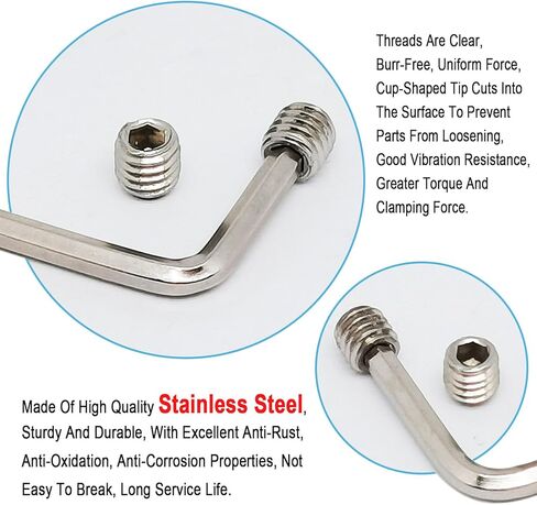 طقم براغي مجموعة مسامير ذات رأس سداسي داخلي (20 قطعة M4 + 20 قطعة M5) - رأس ألين سداسي - 2 مفتاح ربط سداسي (2 مم/2.5 مم) - استبدال برغي صنبور الفولاذ المقاوم للصدأ in Kuwait