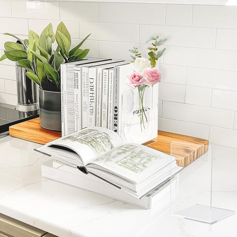 Umikk Acrylic Bookends, Book end Vase for Flowers, Cute Bookshelf Decor, Acrylic Vase Book Ends for Book Lovers, Artistic and Cultural Flavor, Acrylic Vases Book end for Home, Office Decor in Saudi Arabia
