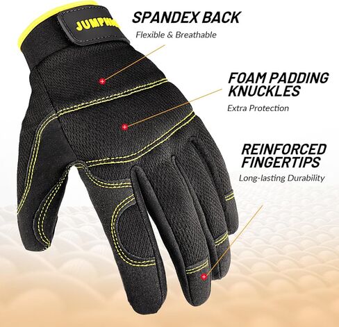JUMPHIGH Safety Work Gloves, Utility Mechanic Working Gloves High Dexterity Touch Screen for Multipurpose, Excellent Grip in Saudi Arabia