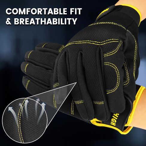 JUMPHIGH Safety Work Gloves, Utility Mechanic Working Gloves High Dexterity Touch Screen for Multipurpose, Excellent Grip in Saudi Arabia
