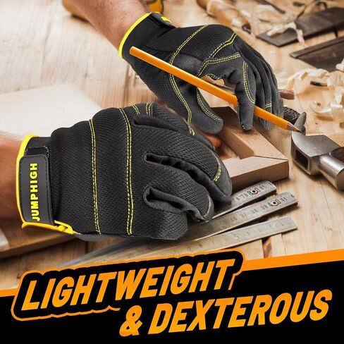 JUMPHIGH Safety Work Gloves, Utility Mechanic Working Gloves High Dexterity Touch Screen for Multipurpose, Excellent Grip in Saudi Arabia