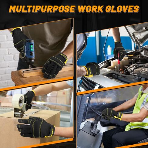 JUMPHIGH Safety Work Gloves, Utility Mechanic Working Gloves High Dexterity Touch Screen for Multipurpose, Excellent Grip in Saudi Arabia