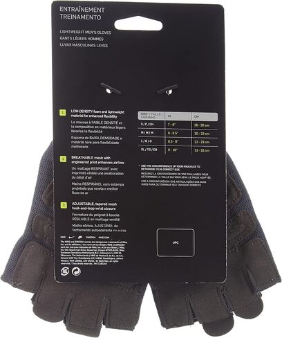 Nike Men's Extreme Lightweight Fitness Gloves NLGC4937 (Medium, Anthracite/Black/Crimson Red) in Saudi Arabia