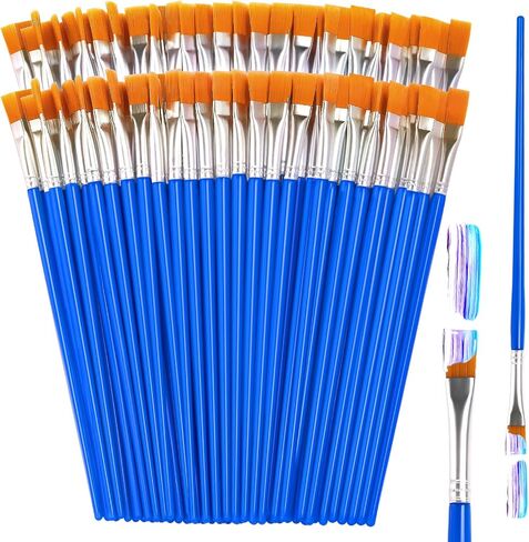 Small Paint Brushes Bulk, 110 Pcs Flat Tip Round Acrylic Paint Brushes for Kids Classroom Acrylic Watercolor Canvas Face Painting Touch Up in Saudi Arabia