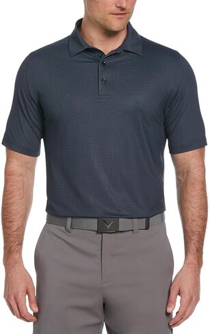 Callaway Men's Chevron Foulard Print Golf Polo, Sun Protection, Stretch Recycled Fabric, Athletic Collared Shirts in Saudi Arabia