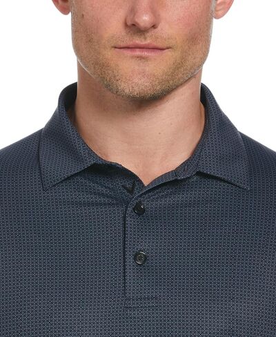 Callaway Men's Chevron Foulard Print Golf Polo, Sun Protection, Stretch Recycled Fabric, Athletic Collared Shirts in Saudi Arabia