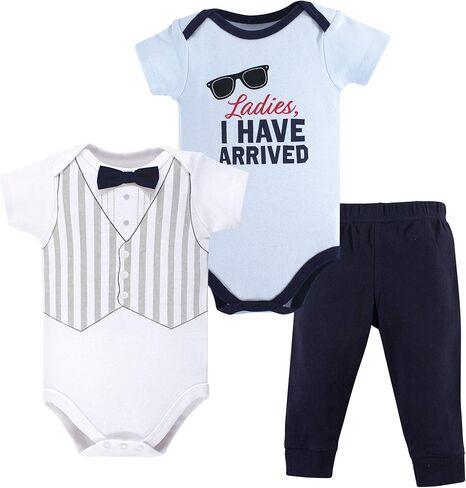 Hudson Baby Unisex Baby Cotton Bodysuit and Pant Set, Snuggle Bear Short Sleeve, Preemie in Kuwait