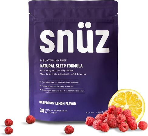 Natural Sleep Support Supplement with Magnesium Glycinate, Myo Inositol, Apigenin & Glycine, Melatonin Free, Sleep Support for Adults, Non GMO, Gluten Free, Vegan, Raspberry Lemon Flavor, 30 Svgs in Saudi Arabia