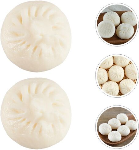 5 قطع من الزلابية الاصطناعية المزيفة على البخار المحشوة على البخار محاكاة نموذج الطعام الصيني النابض بالحياة للمنزل والمطبخ وعرض الديكور in Kuwait