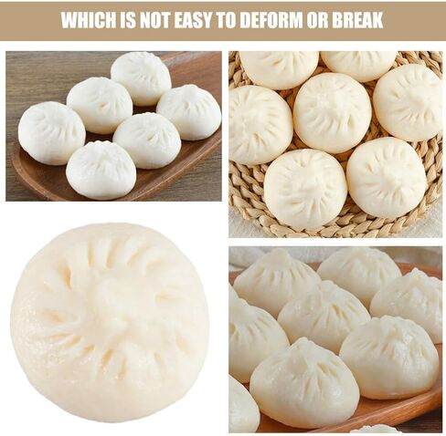 5 قطع من الزلابية الاصطناعية المزيفة على البخار المحشوة على البخار محاكاة نموذج الطعام الصيني النابض بالحياة للمنزل والمطبخ وعرض الديكور in Kuwait