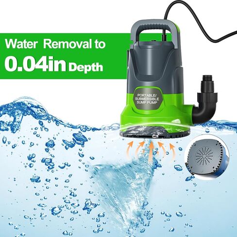 Sump Pump Submersible Water Pump 1/9HP Portable Electric Water Pump Utility Pump for Pool Draining Flood Basements Hot Tub Pond in Saudi Arabia