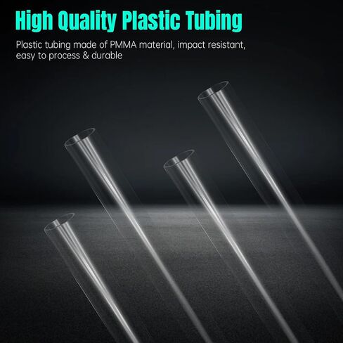 2pcs Plastic Pipe Clear Acrylic Pipe 46mm(1.81") ID 50mm(1.97") OD 350mm(13.78") Length Acrylic Tube Clear Plastic Tube for Water Cooling System in Saudi Arabia