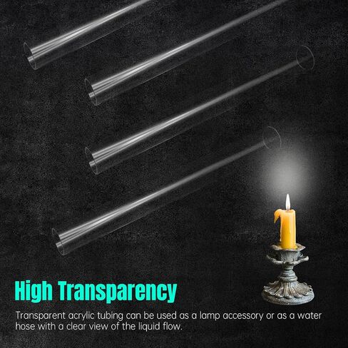 2pcs Plastic Pipe Clear Acrylic Pipe 46mm(1.81") ID 50mm(1.97") OD 350mm(13.78") Length Acrylic Tube Clear Plastic Tube for Water Cooling System in Saudi Arabia