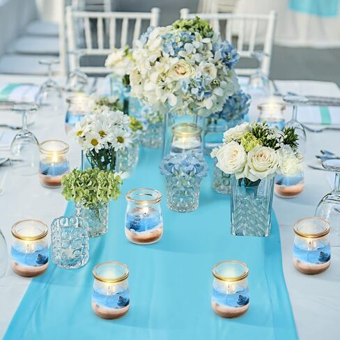 MTLEE 24 Sets Beach Themed Candles Seashell Gel Tealight Holder Tealight Candle Holders with Gel Wax Sea Themed Glass Votive Candle Holders Beach Candle Wedding Favor for Summer Wedding Decor in Saudi Arabia