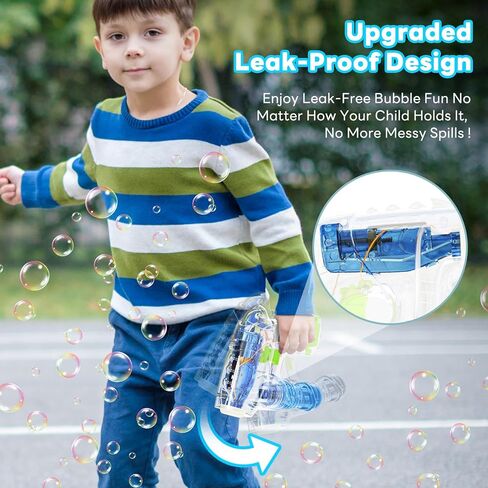 مسدس فقاعات، مسدس فقاعات مكون من قطعتين للأطفال مع 4 حلول لإعادة التعبئة و3 مصابيح LED ملونة، صانع فقاعات لهدايا الحفلات، هدية عيد ميلاد، ألعاب داخلية وخارجية للأطفال الصغار، أحمر in Kuwait