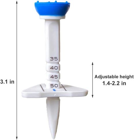 Endysis Height Adjustable Golf Tees, 35mm-50mm, Silicone & Reinforced Plastic, with Aiming Line, Pack of 5 (Blue) - Ideal Gift in Saudi Arabia