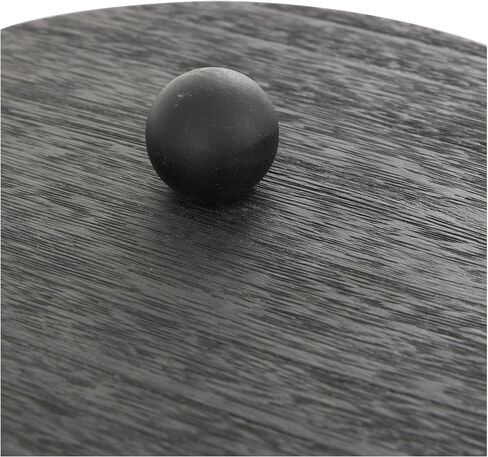 Deco 79 Wooden Large Round Ribbed Storage Box, Set of 3 10", 8"W, Black in Saudi Arabia