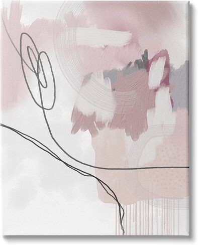 Stupell Industries Busy Soft Pink Abstract Shapes Casual Modern Painting, Designed by Urban Epiphany Canvas Wall Art, 36 x 48, White in Saudi Arabia