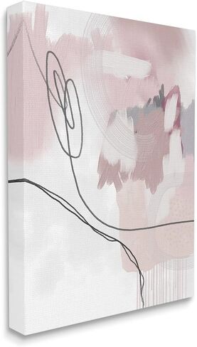 Stupell Industries Busy Soft Pink Abstract Shapes Casual Modern Painting, Designed by Urban Epiphany Canvas Wall Art, 36 x 48, White in Saudi Arabia