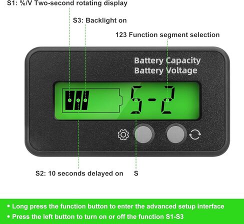 2 قطعة مؤشر البطارية مع إنذار 2 في 1 بطارية سعة الجهد متر 12 فولت 24 فولت 36 فولت 48 فولت 60 فولت 72 فولت 84 فولت بطارية ليثيوم وبطارية الرصاص الحمضية مع شاشة الكريستال السائل لعربة الغولف RV مركبة قارب in Kuwait