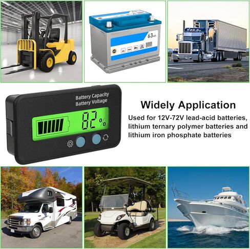 2 قطعة مؤشر البطارية مع إنذار 2 في 1 بطارية سعة الجهد متر 12 فولت 24 فولت 36 فولت 48 فولت 60 فولت 72 فولت 84 فولت بطارية ليثيوم وبطارية الرصاص الحمضية مع شاشة الكريستال السائل لعربة الغولف RV مركبة قارب in Kuwait