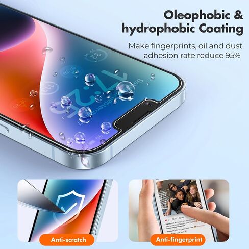 UNBREAKcable 3-Pack Screen Protector for iPhone 14, Double Shatterproof Tempered Glass [Easy Installation Frame] [9H Hardness] [99.99% HD Clear] [Case Friendly] for iPhone 6.1 inch in Saudi Arabia