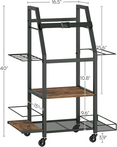 مرآب تخزين حقائب الجولف، منظم حقائب الجولف، حامل تخزين كبير للجولف مع عجلة، مناسب لنوادي الجولف وكرات الجولف وإكسسوارات معدات الجولف، للمرآب والنادي، بني ريفي GB02BR in Kuwait